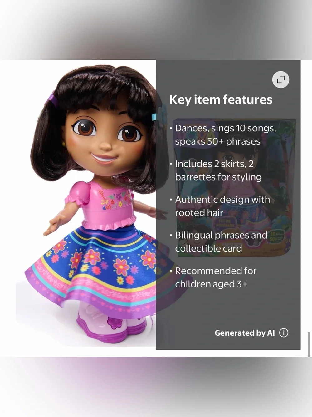Dora the Explorer, Dance with Me Dora, Interactive Dancing Doll with Music